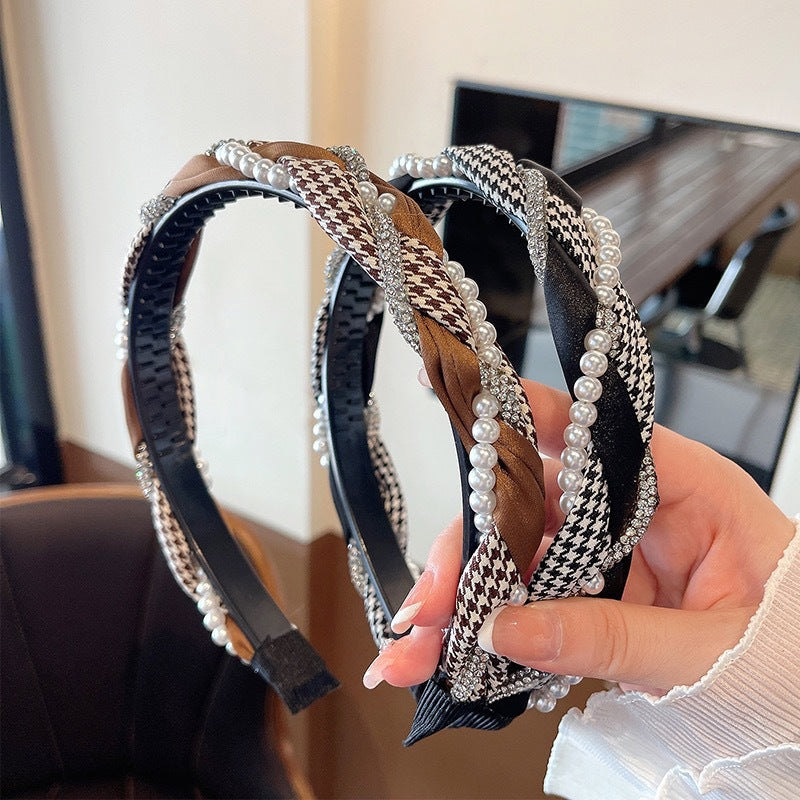 Wholesale French High-end Hair Accessories Pearl Headband Non-slip Hair Clip